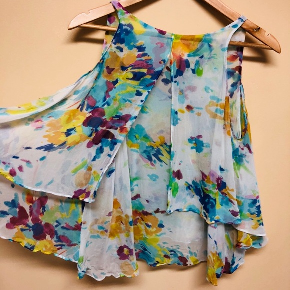 Maeve watercolor silk top - Picture 5 of 8